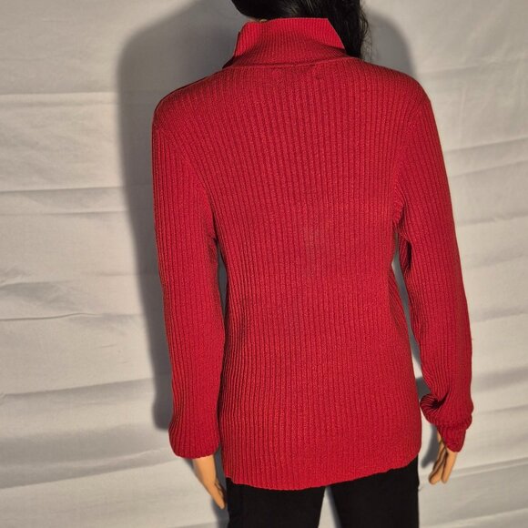 WORTHINGTON Very Pretty Channeled Turtleneck sweater, Red in size Medium - Picture 9 of 16